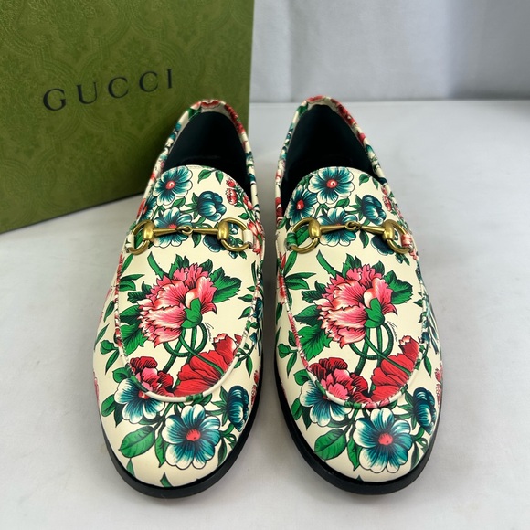 Gucci Horsebit printed leather loafers in Multicolor Sz US 8.5 - Picture 1 of 9